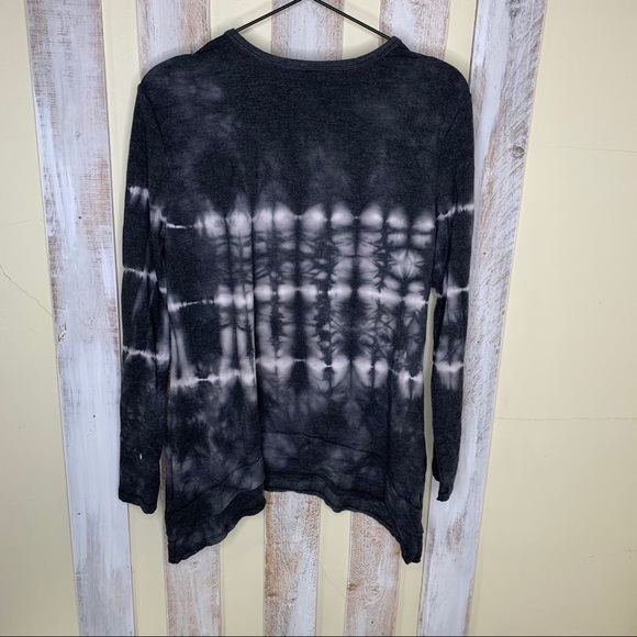 GreenTea Black + White Tie Dye Sweatshirt - Picture 3 of 6